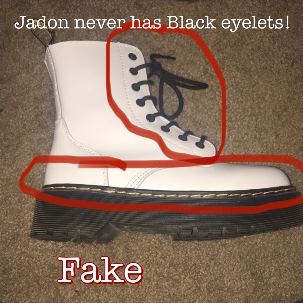 Dr Martens Samples of fake vs real JADON/OAF BOOT - Picture 5 of 16